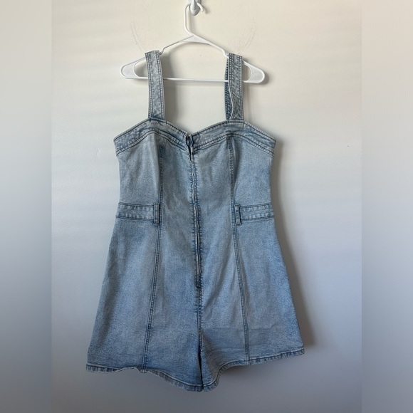 Free People CRVY Lady of the Hour Denim Fitted Romper Size 35 (2X) - Picture 3 of 7